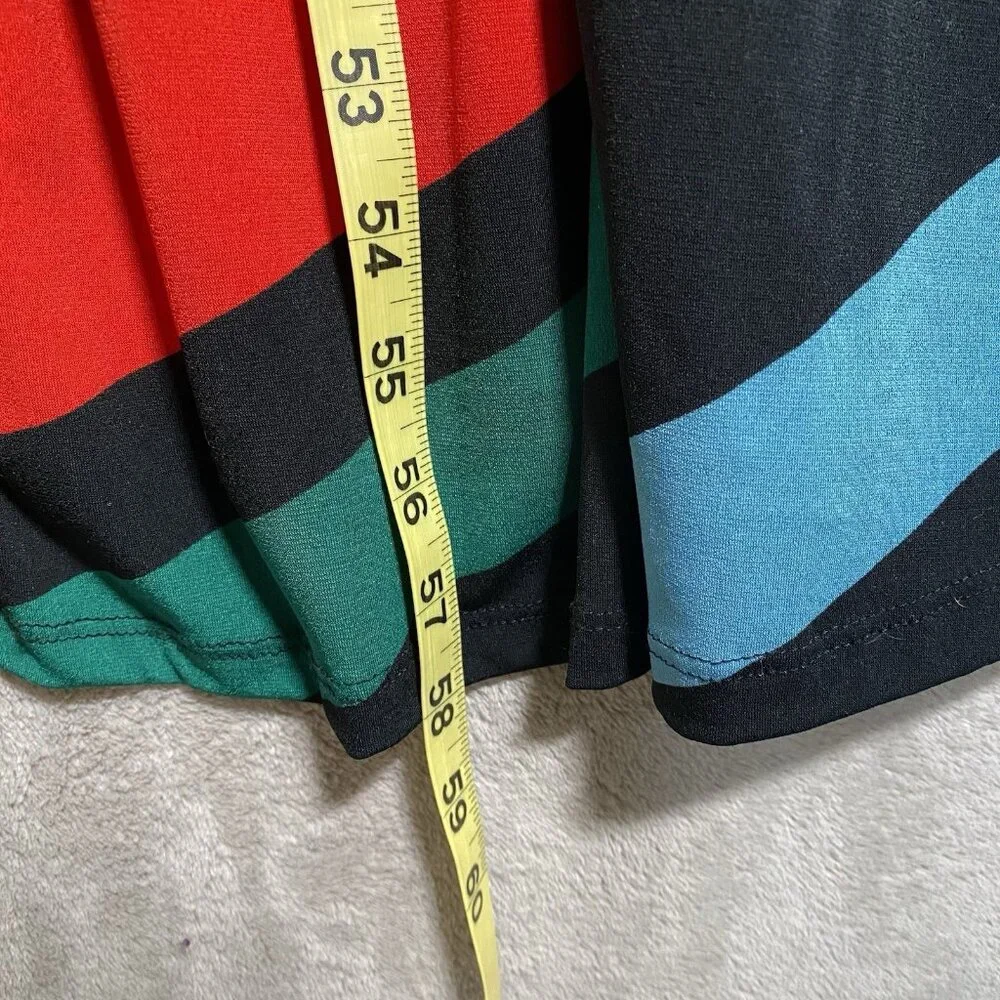 Vintage Y2K Wet Seal Maxi Dress Size L Retro Colorful Halter Tie Stretch V Neck - Picture 16 of 16